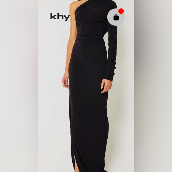 KHY x Atlein One-Shoulder Ruched Gown - Picture 2 of 6